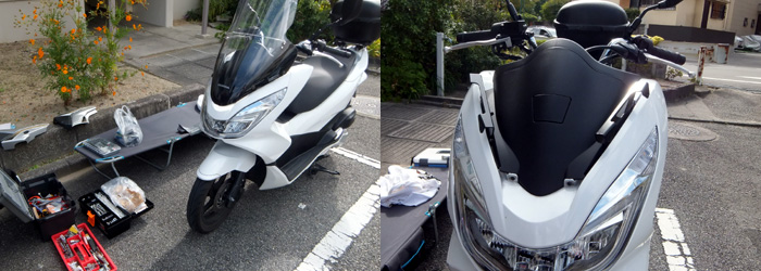 PCX125 JF56 ドライブレコーダー取り付け