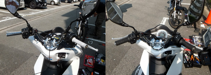 PCX125 JF56 ハンドル交換